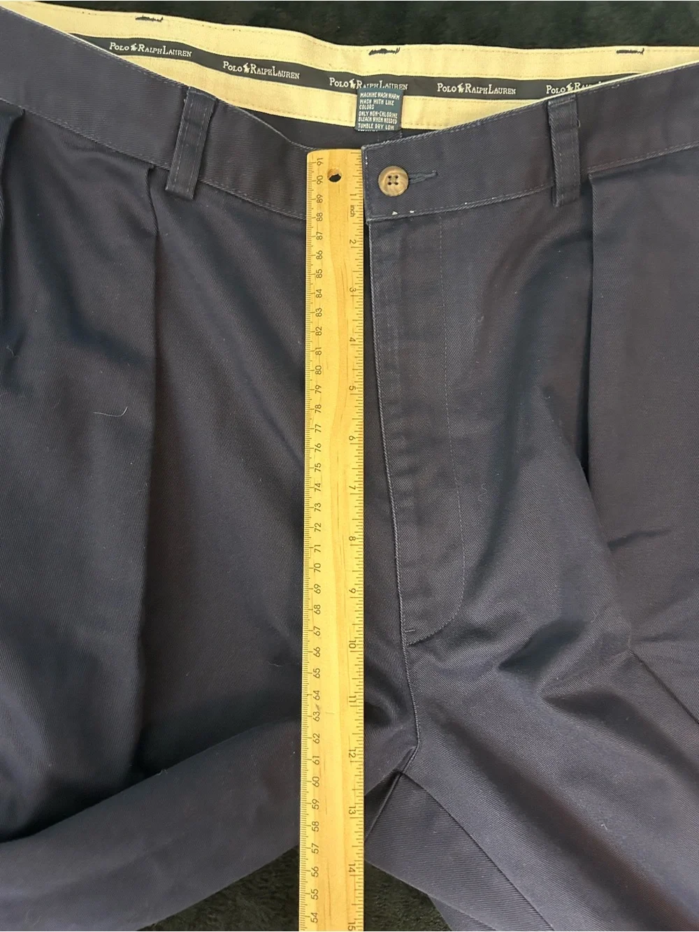 Vtg Y2K Polo Ralph Lauren Men's Andrew Pant Navy Chino Double Pleated Size 40x30